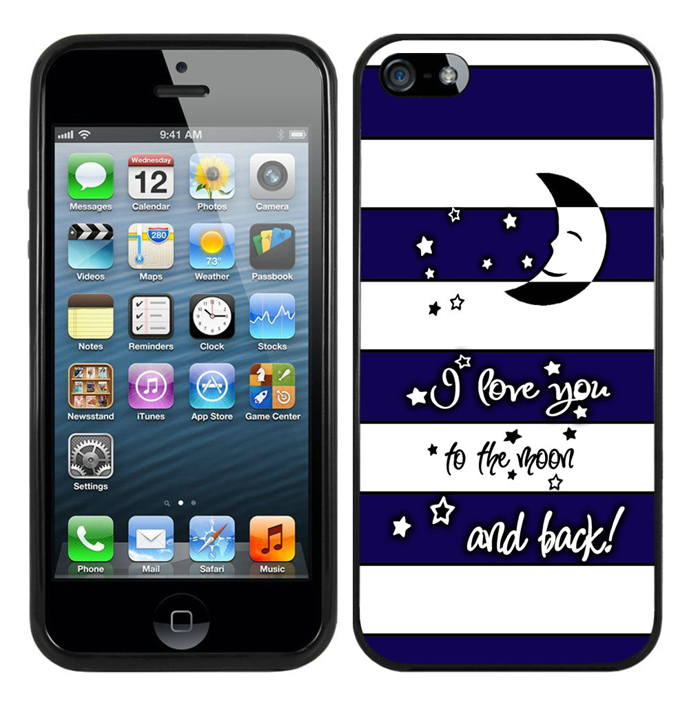 Art Styles I Love You To The Moon And Back Black iPhone 5 5S Case